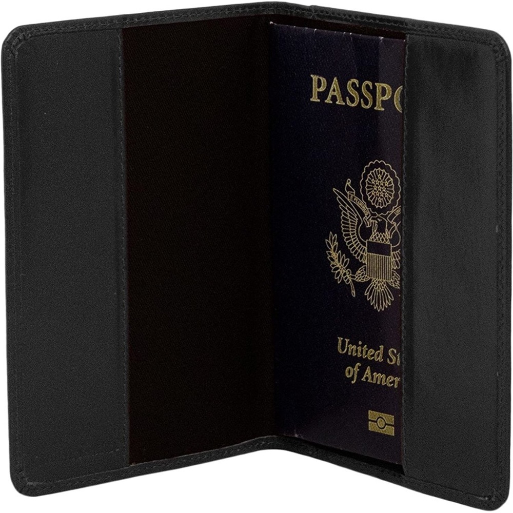 Passport leather case black